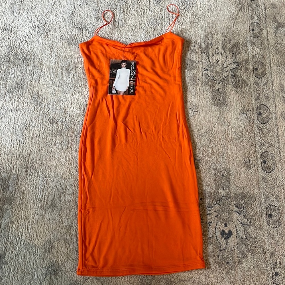 Orange Nakedwardrobe Body Con Dress